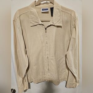 Vintage - Erika & Co. Cotton Denim Lt. Tan Zip Up Jacket - NWOT - Size XL